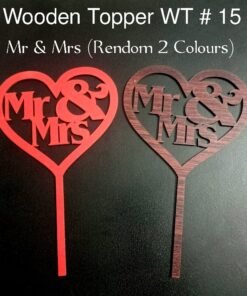 wooden Topper WT # 15 (Mr & Mrs Random Colour)