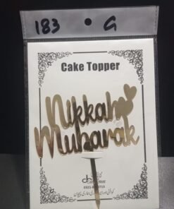 Acrylic Topper AT # 183 (Nikah Mubarak) - Golden