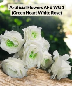 Artificial Flowers AF # WG1 (Green Heart White Rose)