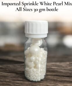 Imported Sprinkle White Pearl Mix All Sizes 30 gm bottle