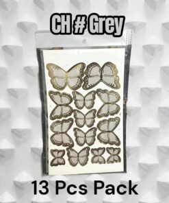 Ch Butterfly CH # Grey (13 Pcs Pack)