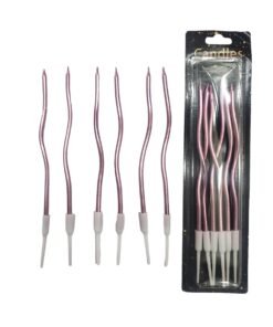 Curve Candle ( 6 Pcs Pack ) - Pink