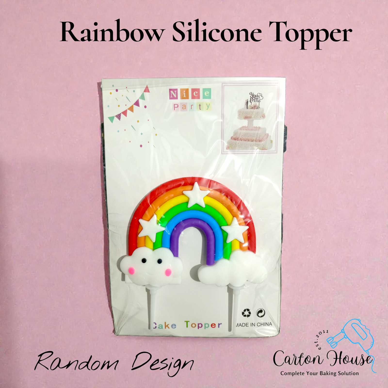 Rainbow Silicone Topper ( Random Design )