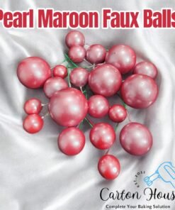 Faux Balls Pack of 20 (High Quality) (Imported) - Pearl Maroon