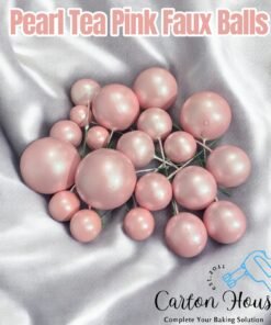 Faux Balls Pack of 20 (High Quality) (Imported) - Pearl Tea Pink