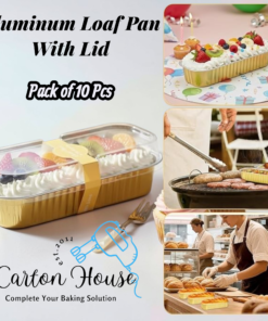 Aluminum Loaf Pan With Lid Size ( 6.5 x 2.25 x 1 ) Pack of 10 Pcs