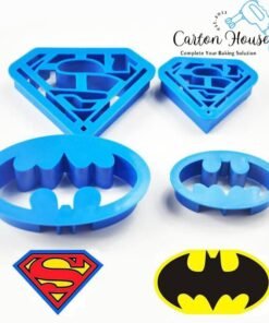 Superman & Batman Cookies Cutter 4 Pcs Set Plastic