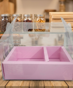 Premium Pink PVC Transparent Flower & Bento Box 11½ x 8 x 6 ½