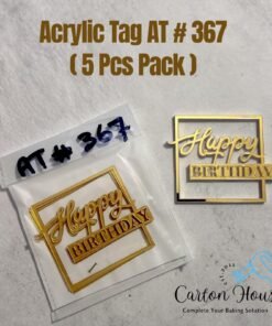 Acrylic Tag AT # 367 ( 5 Pcs Pack ) Happy Birthday