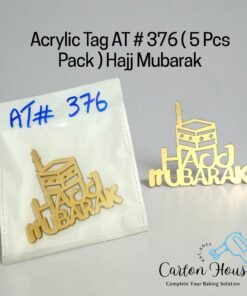 Acrylic Tag AT # 376 ( 5 Pcs Pack ) Hajj Mubarak