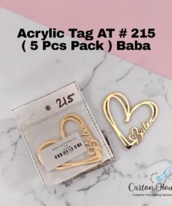 Acrylic Tag AT # 215 ( 5 Pcs Pack ) Baba
