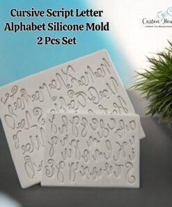 Cursive Script Letter Alphabet Silicone Mold 2 Pcs Set