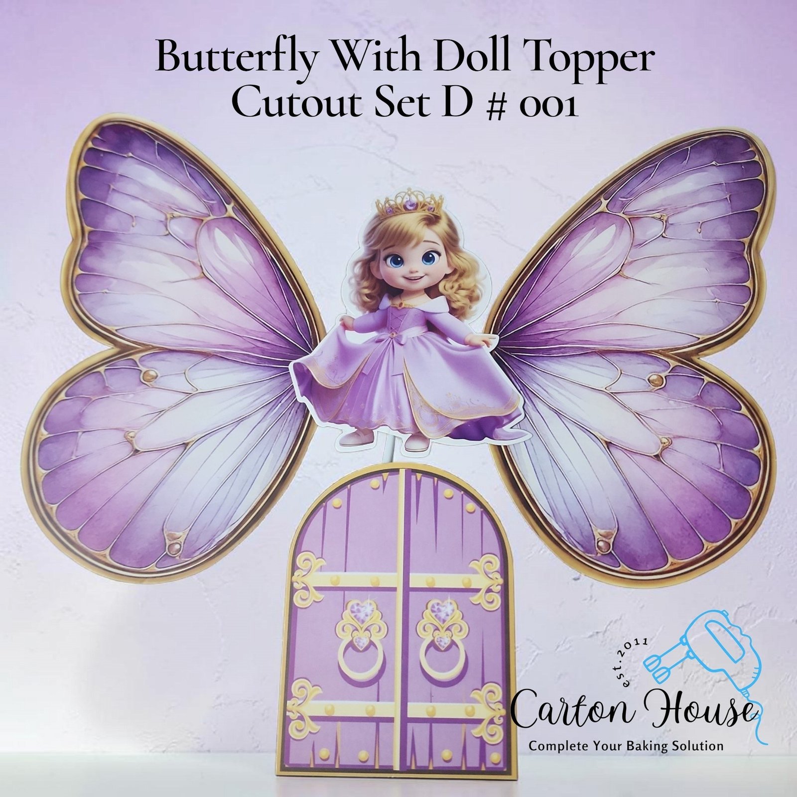 Butterfly With Doll Topper Cutout Set D # 001
