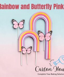 Rainbow and Butterfly Pink Topper Set
