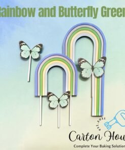 Rainbow and Butterfly Green Topper Set