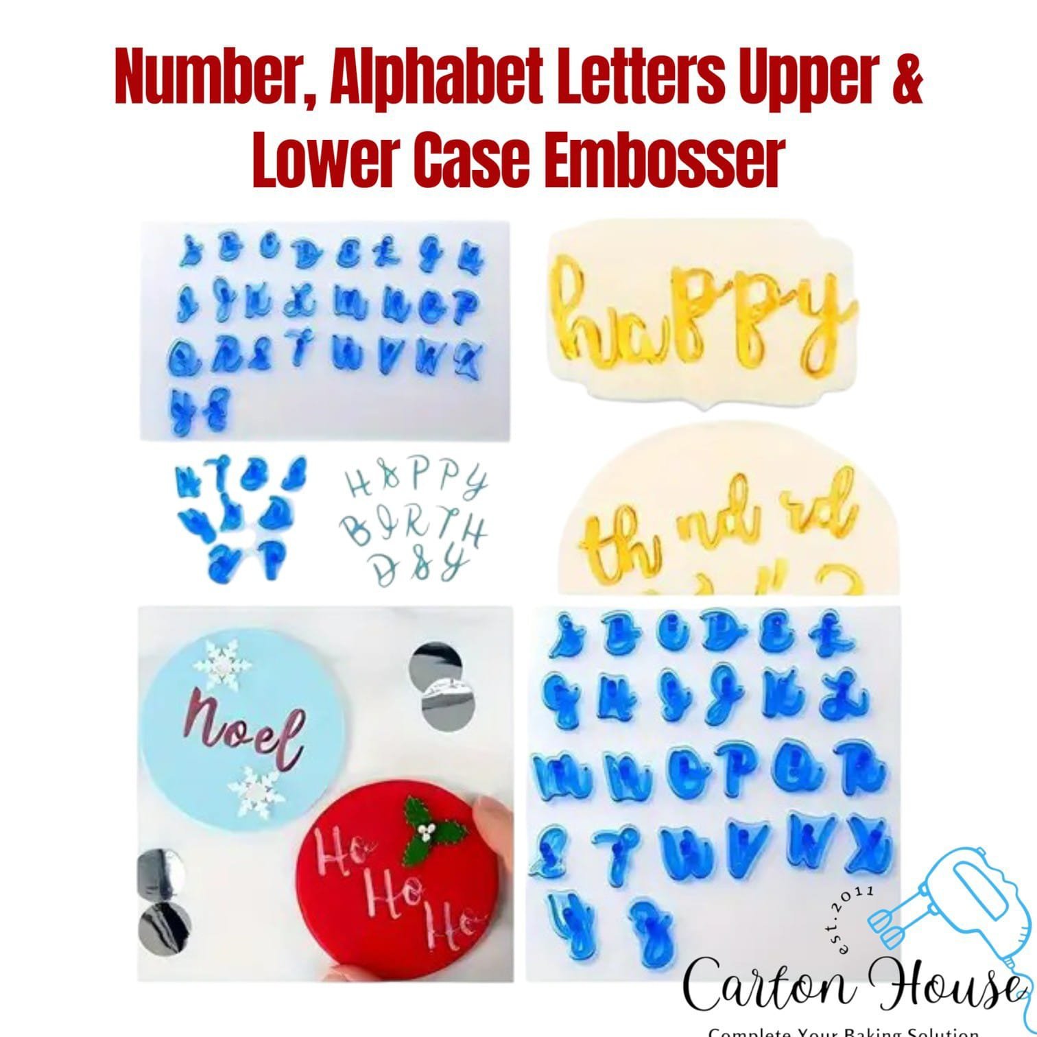 Number, Alphabet Letters Upper & Lower Case Embosser 66 Pcs Set