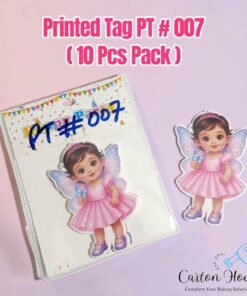 Printed Tag PT # 007 ( 10 Pcs Pack )  Girl with Butterfly Wings