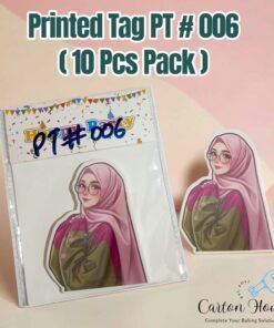 Printed Tag PT # 006 ( 10 Pcs Pack ) Hijabi Girl