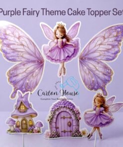 Purple Fairy Theme Cake Topper Set