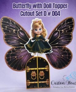 Butterfly With Doll Topper Cutout Set D # 004