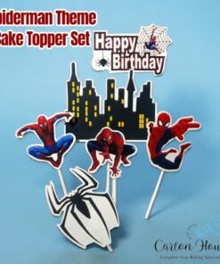 Spiderman Theme Cake Topper Set