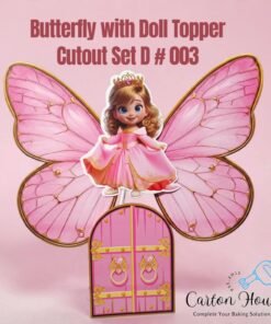 Butterfly With Doll Topper Set Cutout Set D # 003