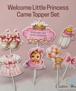Welcome Little Princess Cake Topper Set