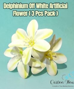 Delphinium Artificial Flower ( 3 Pcs Pack ) - Offi White