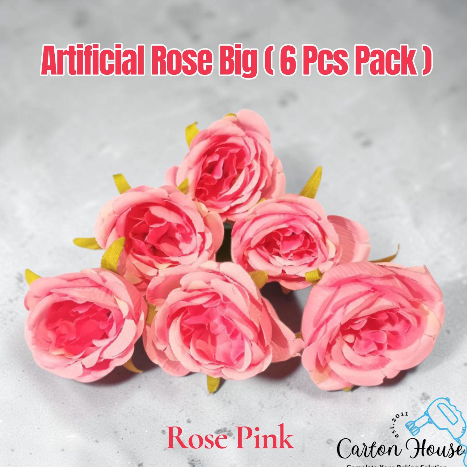 Artificial Rose Big ( 6 Pcs Pack ) - Image 5