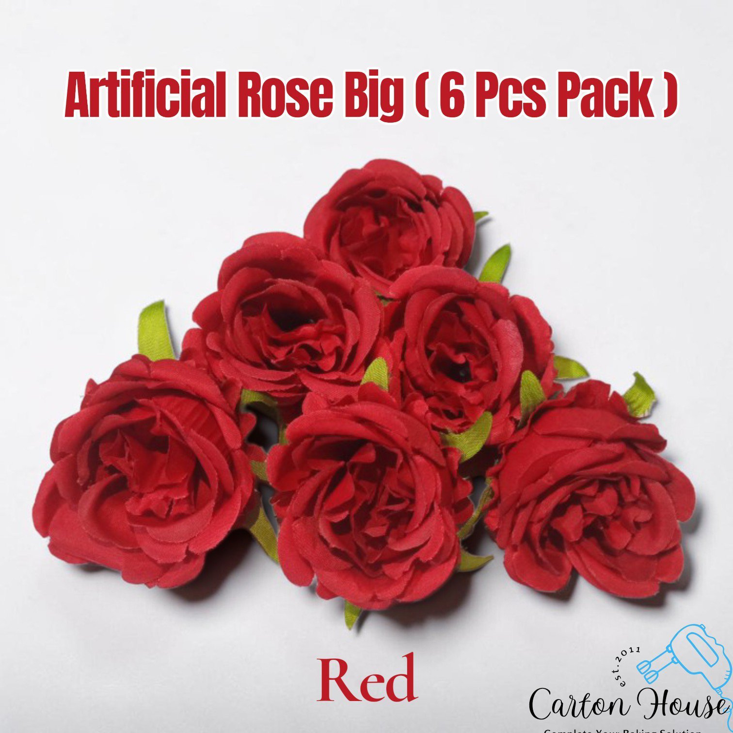 Artificial Rose Big ( 6 Pcs Pack ) - Image 2