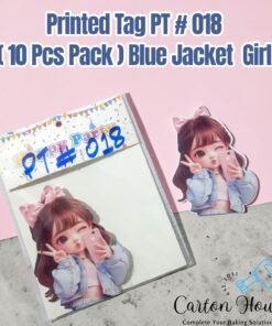 Printed Tag PT # 018 ( 10 Pcs Pack ) Blue Jacket Girl